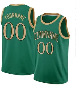 Custom Basketball Jersey Full Sublimation Breathable Quick Dry Mesh Jersey Wholesale Green Color Designs Jersey Basketball