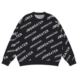 사용자 정의 로고 남성 스웨터 제조업체 OEM 자카드 풀오버 겨울 크루 넥 니트 코튼 점퍼 남성용 맞춤 니트 스웨터 - Product Image 1