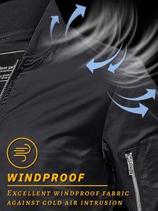 For <strong>TACVASEN</strong> Men's Reversible Lightweight Bomber <strong>Jacket</strong> Front Logo Zip-Up Stand Collar Windbreaker Pocket for Spring Fall Winter - Product Image 3