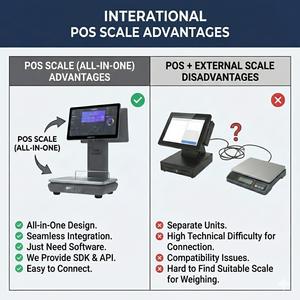 Balanza POS Inteligente con IA Todo en Uno <span class=keywords><strong>LongFly</strong></span> con Caja Registradora de Doble Pantalla y PC Táctil para Uso en Supermercado - Product Image 5