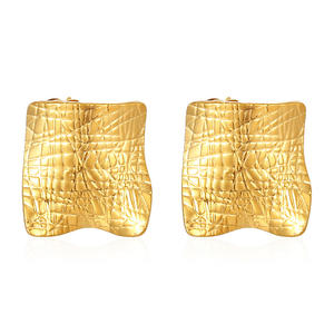 Boucles d'oreilles de luxe en acier inoxydable 18K pour femmes, Europe, États-Unis, <span class=keywords><strong>Design</strong></span> géométrique à rayures carrées, boucles d'oreilles haute sensation - Product Image 6