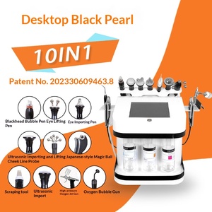 เครื่องมือดูแลผิวแบบพกพา ผลิตจากโลหะผสมโครเมียมสีดำมุก ทำความสะอาดผิวหน้าด้วยไฮโดรเจนออกซิเจน ฟองออกซิเจนขนาดใหญ่เพื่อความงาม - Product Image 1