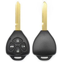 Carcasa de Llave Remota para Auto de 4 Botones, Material ABS, Color Negro, con Llave Tipo Toy47, Repuesto de Carcasa para Llaves de Vehículo