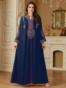Robe brodée musulmane pour femmes, abaya, robe longue de fête, caftan, robe jalabiya, Ramadan, Maroc, Dubaï, 2025, vestidos largos - Product Image 5