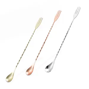 KLP Bar Accessory Long Cocktail Mixing Stainless Steel Bar Spoons Bar Spoon Stainless Steel