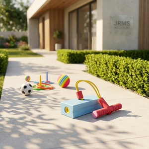 JR MS INDUSTRIES Jouet d'entraînement d'agilité pour enfants en plastique, avec pogo, obstacles escamotables, jeu de saut et d'équilibre, pour intérieur et extérieur - Product Image 1