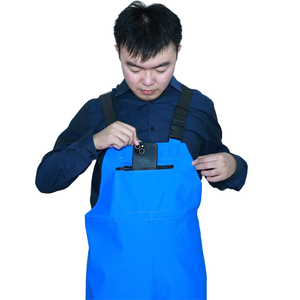 Overoles de Pesca Impermeables de PVC Azul Resistentes al Agua, con Bolsillo en el Pecho y Tirantes Ajustables en X, Venta al Por Mayor - Product Image 2