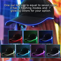 Muestra gratis OEM Custom Light up Hat Glow in the Dark Festival Party 6 Paneles LED Gorra de béisbol