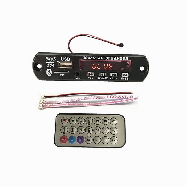 For Car 5V/12V Bluetooth Fm Usb MP3 Audio Player Decoder Module with Microphone Calling