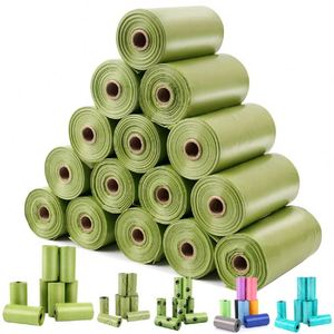 Sacs à crottes de chien en plastique biodégradable imprimés sur mesure, écologiques et compostables, couleur et logo personnalisés - Product Image 1