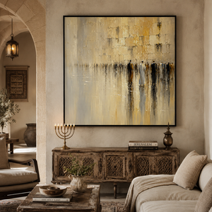 Cuadro Abstracto de Estilo Vintage con Diseño <span class=keywords><strong>Occidental</strong></span>, Pintura Religiosa de Jerusalén sobre Lienzo, Arte Espiritual Judío, Marco de Madera Hecho a Mano para Colgar en la Pared - Product Image 3