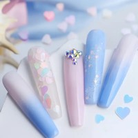 Nail Charms Glitter Heart Sequins Sticker Nail Decoration Colorful Heart Flakes Nail Art Supplies