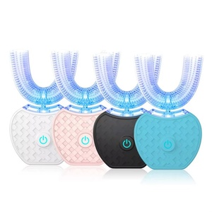 Kit de blanchiment dentaire électrique rotatif avec base de charge, soins bucco-dentaires sans fil, brosse à dents en silicone en forme de U pour adultes - Product Image 1