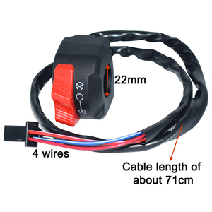 7/8 "22 מ" מ האופנוע הימני האופנוע "כפתור לחיצה להתחיל להרוג מתג 12v אופנוע - Product Image 5