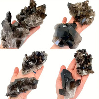 Cristaux de quartz fumé naturels pour la décoration intérieure, ornements en grappes de cristaux de quartz fumé pour la guérison et l'artisanat