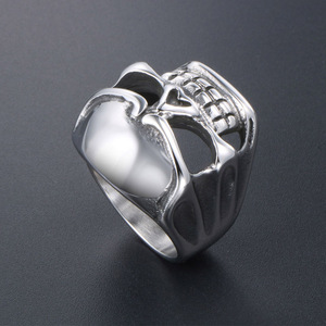 <b>Skull</b> <b>Ring</b> Stainless Steel Men's Fashion Jewelry Retro Geometric Design Gift Accessory - Product Image 3