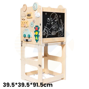 Tour d'apprentissage pliable pour enfant, tabouret d'appoint, chaise d'escalade avec tableau noir multifonctionnel - Product Image 2