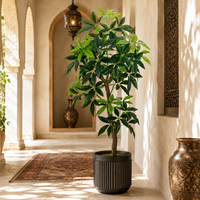 Arbre de la prospérité artificiel réaliste de 160 cm avec pot, ignifuge, certifié GPSR, pour la décoration de bureaux, hôtels et événements, emballage KD, OEM ODM