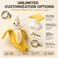 Fabricant en gros de porte-clés peluche mascotte banane pelée personnalisés OEM ODM, pendentifs de sac en peluche moelleuse, cadeaux d'usine