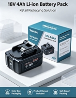 Paket Baterai Lithium 18V 4.0Ah Tahan Guncangan dengan Perlindungan BMS Terintegrasi, Baterai Isi Ulang untuk Peralatan Listrik Tanpa Kabel Konstruksi