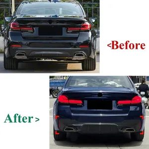 Difusor de Parachoques Trasero Estilo M5 con LED para BMW Serie 5 G30 G31 530i 530d 530e 550i 550d MSport 2018-2023 - Product Image 2