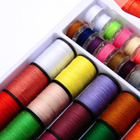 Kit de couture domestique Portable avec ciseaux et règle, disponible en 64 rouleaux, fils de couture multicolores, nouvelle collection
