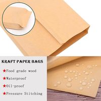 Sacs en papier kraft écologiques biodégradables pour emballages de beignets, biscuits et brochettes de barbecue, résistants à la graisse et à fond pointu