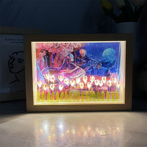 Photos personnalisées gratuites artificielles tulipe à la main veilleuses bricolage matériel chambre décor atmosphère lampe pour mariage saint valentin - Product Image 3