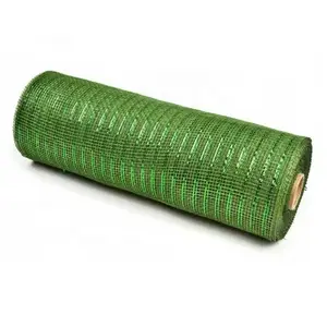 10英寸乘10码绿色塑料花环装饰网带卷夏季春季门花环