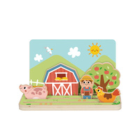 Jeu d'apprentissage Montessori de distance spatiale Puzzle 3D Scènes de ferme Artisanat pour enfants Jouets éducatifs pour enfants