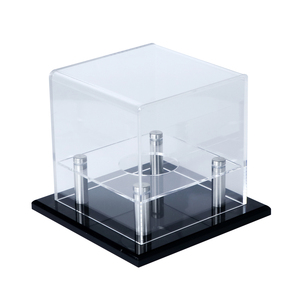 Tùy Chỉnh Bụi Bằng Chứng Rõ Ràng Vuông Cube Acrylic Bóng Chày Bóng Tennis Bóng Chủ Hộp Hiển Thị Với Cơ Sở Màu Đen - Product Image 2