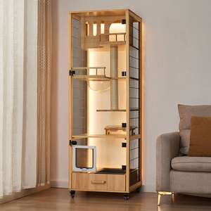 Vente en gros de villa pour chat en bois massif, compacte, pour petite famille, design peu encombrant, cage intérieure pour chat, maison pour chat - Product Image 2