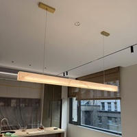 Lustre moderne en marbre pour restaurant, salon, salle à manger, design de table à manger en albâtre, décoration de lustre