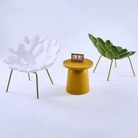 Fauteuil de meuble moderne de luxe en plastique au design unique Chaise en cactus vert Personnalité unique Chaise de commode créative en forme de pétale de feuille