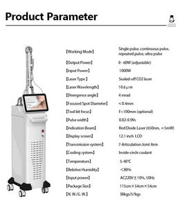 Máquina Profesional de Láser Fraccional de CO2 de 60W con Indicador LED para Eliminación de Estrías, Rejuvenecimiento, Tensado y Blanqueamiento de la Piel - Product Image 3