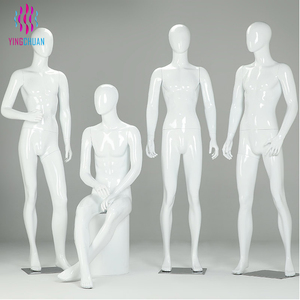 Maniquí Masculino de Fibra de Vidrio Blanco de Pie, Maniquí Masculino Realista con Cabeza de Huevo para Exhibición en Vitrinas - Product Image 6