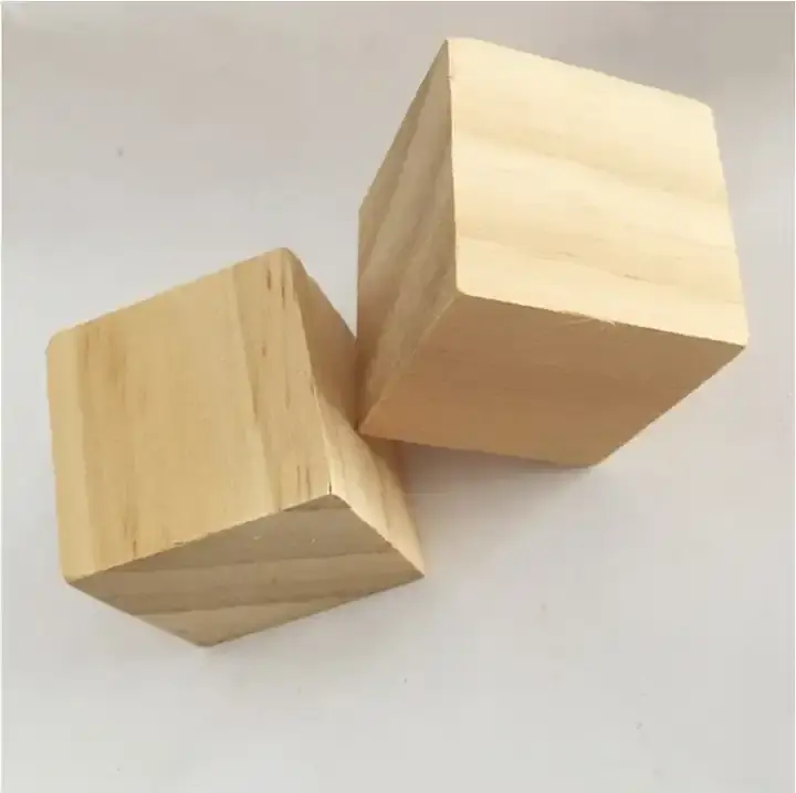 Natural Wooden Blocks Unfinished Wood Blocks and Cubes for Crafts and DIY Projects Puzzle Making