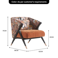 Fauteuil à bascule en tissu imprimé fait main de style traditionnel, siège de luxe pour le loisir, personnalisation, chambre à coucher, hôtel, appartement, école