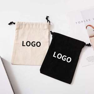 Wholesale Custom 100% Eco-Friendly Recycle Reusable Small Cotton <b>Drawstring</b> Bags Folding Style - Product Image 2