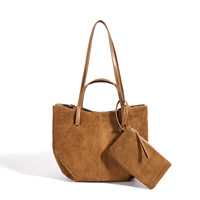 Sac fourre-tout pour femme en cuir véritable suédé mat de qualité supérieure, grande capacité, nouvelle tendance 2027, personnalisable ODM/OEM