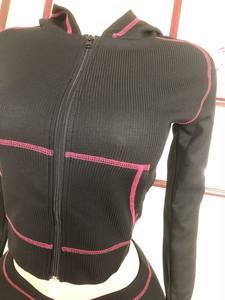 ชุดลำลองผ้าวาฟเฟิล ชุดเบสิก เสื้อฮู้ดมีซิปและกางเกงขาบาน ชุดวอร์มผู้หญิง ชุดเซ็ต 2 ชิ้น ชุดวาฟเฟิล - Product Image 5