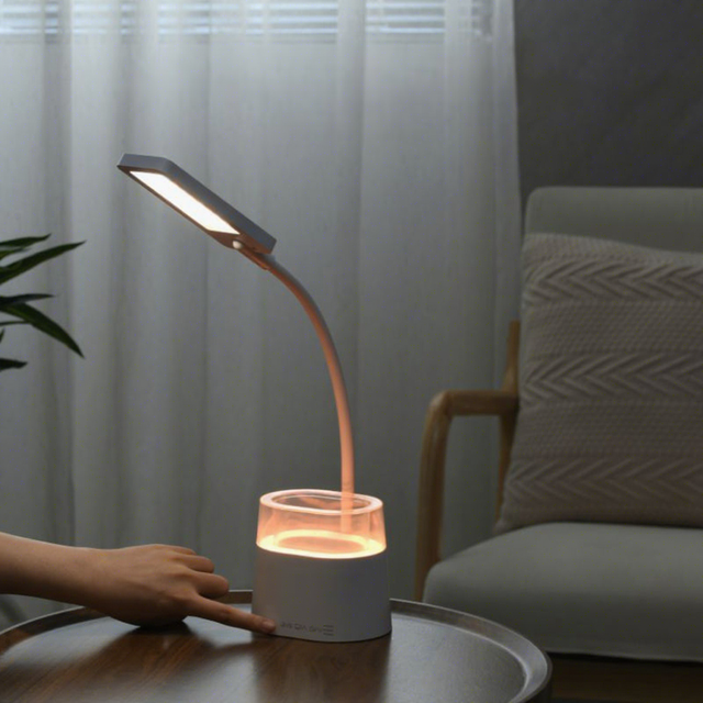 Luxury Touch LED Eco-Friendly Modern Study Table Lamp with Calendar Display Time DC Power Simple Design Eye-Caring Dimmable