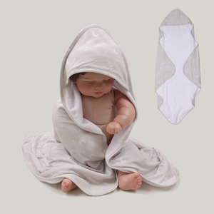 Toalla de bebé con patrón de impresión personalizado, toallas con capucha de bambú transpirable para bebés recién nacidos, Toalla de baño suave para niños, Poncho cuadrado, paños para bebés - Product Image 1