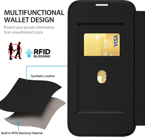Funda Magnética de Cuero Tipo Cartera para iPhone 17 <span class=keywords><strong>Pro</strong></span> Max 16 Plus 15 14 S26 Ultra S25 S23 con Bloqueo RFID y Ranuras para Tarjetas - Product Image 4