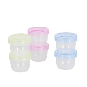2pcs 0.05L plastic mini baby food box round durable food storage canister