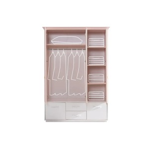 FSC-<span class=keywords><strong>Armario</strong></span> moderno para niños <span class=keywords><strong>con</strong></span> <span class=keywords><strong>espejo</strong></span>, 2 puertas, 4 cajones, muebles pequeños de madera duraderos para dormitorio de hotel y Villa - Product Image 3