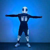 Discothèque Party Bar Led robot performance costume de danse scène RVB multicolore veste danseur portant des gants Laser Cosplay