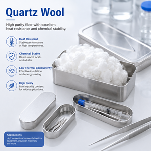 Laine de quartz DeGao 10g 20g 50g 100g par paquet Haute pureté Résistante aux hautes températures pour l'isolation des fours de laboratoire - Product Image 2