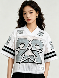 Ensemble deux pièces pour femme, style streetwear, avec motif numérique de baseball de haute qualité, comprenant un t-shirt à manches courtes et un short, collection 2026 - Product Image 5