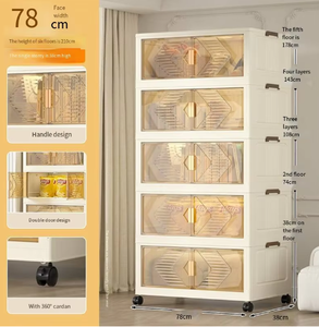 ZD801-806 デザインモダン プラスチック製 多機能 防塵収納ボックス 厚型 透明キャビネット 家庭用 組み立て不要 - Product Image 5